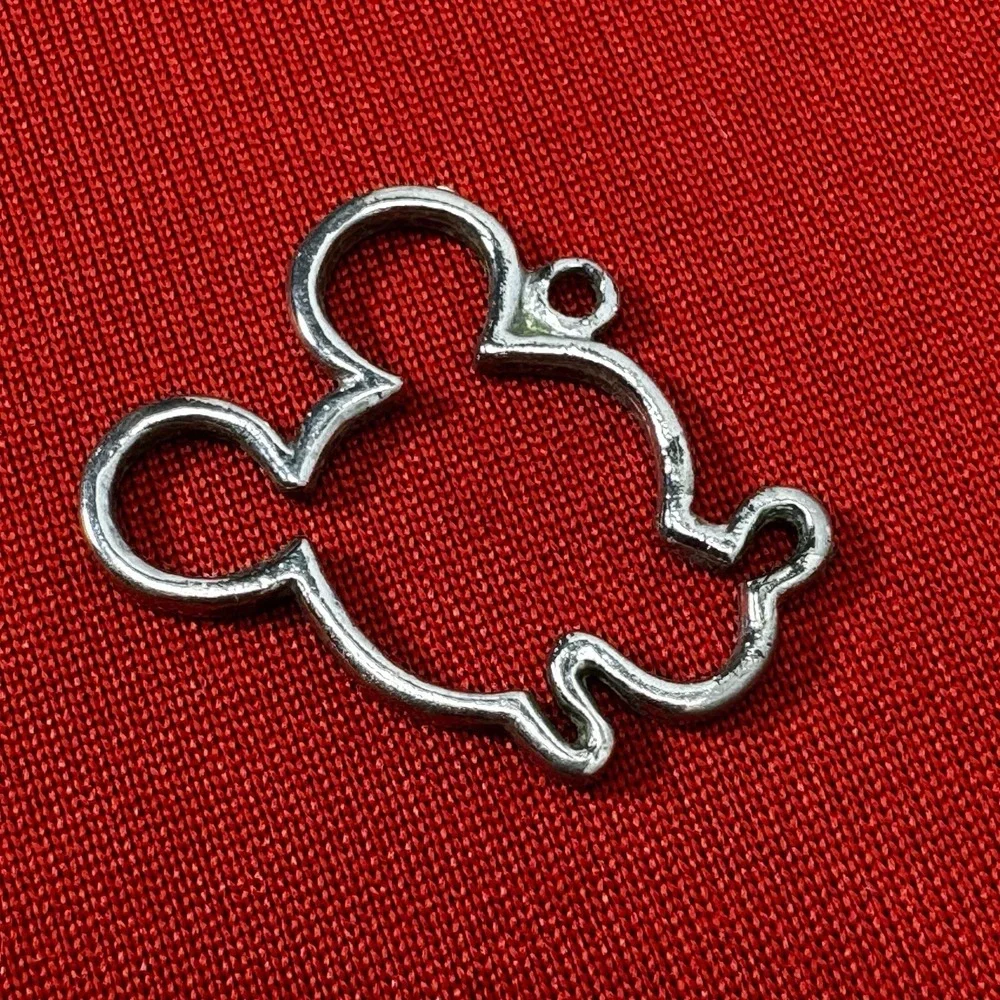 Mickey Mouse Outlined Silver tone Charm Pendant